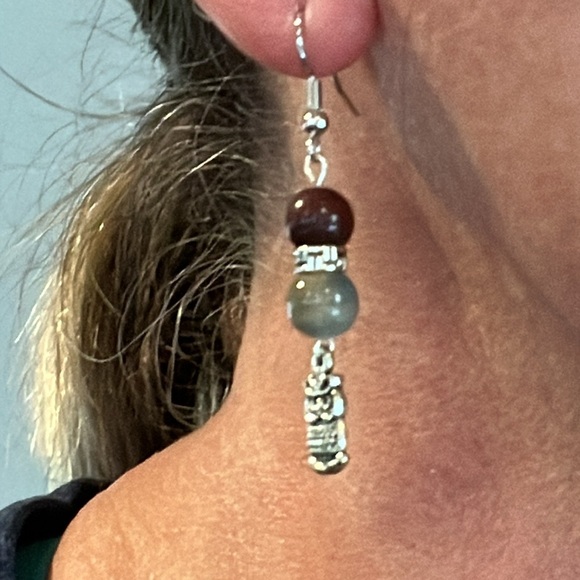 20230 ⭐️Carnelian agate/dragon blood jasper earrings⭐️ - Picture 7 of 7